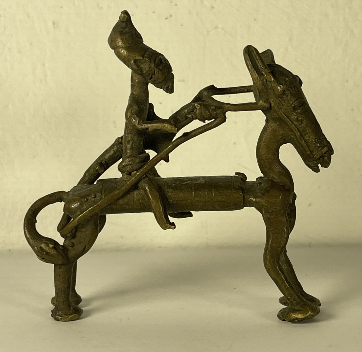 Akan Gold Weight Horse Rider Bronze Ghana Ivory Coast Togo 106g Afrique – Image 3