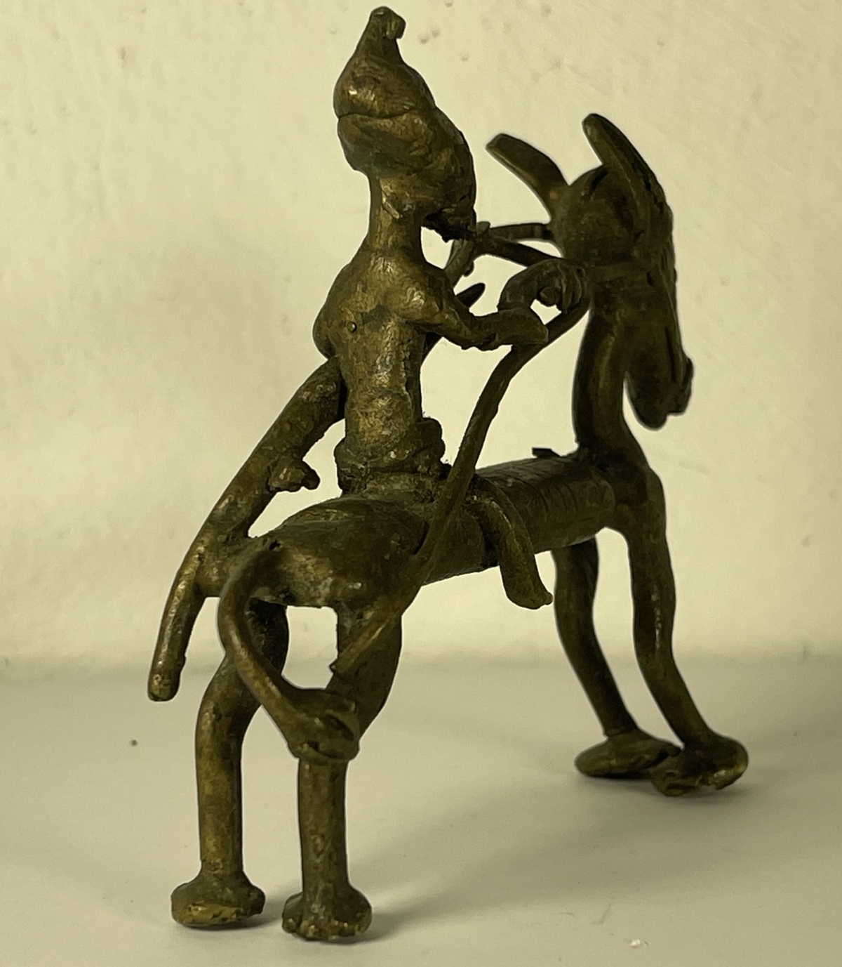 Akan Gold Weight Horse Rider Bronze Ghana Ivory Coast Togo 106g Afrique – Image 2