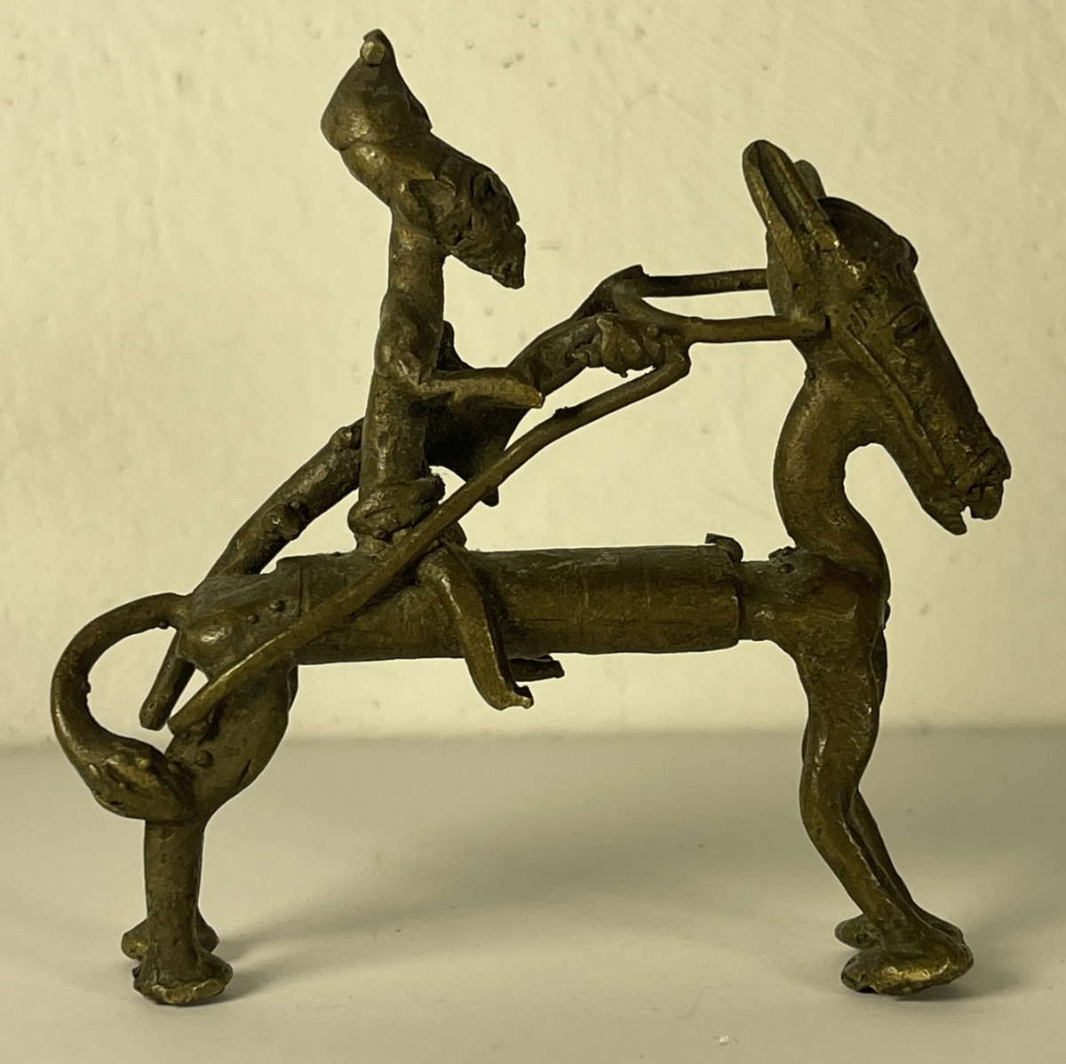 Akan Gold Weight Horse Rider Bronze Ghana Ivory Coast Togo 106g Afrique