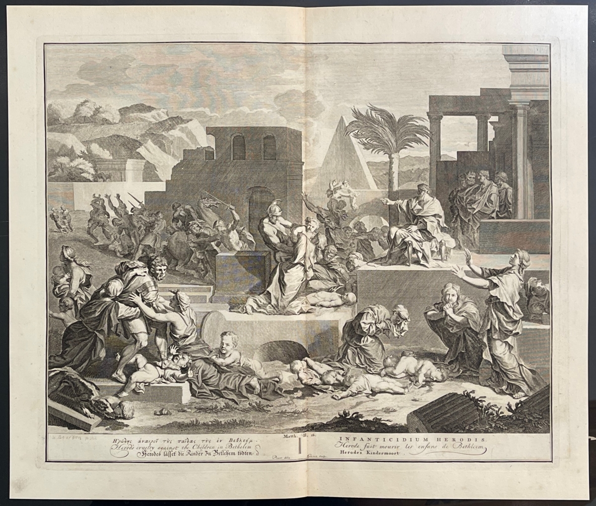 Hérode Ier massacre des innocents de Bethléem Engraving Bernard Picart 1728 – Image 5
