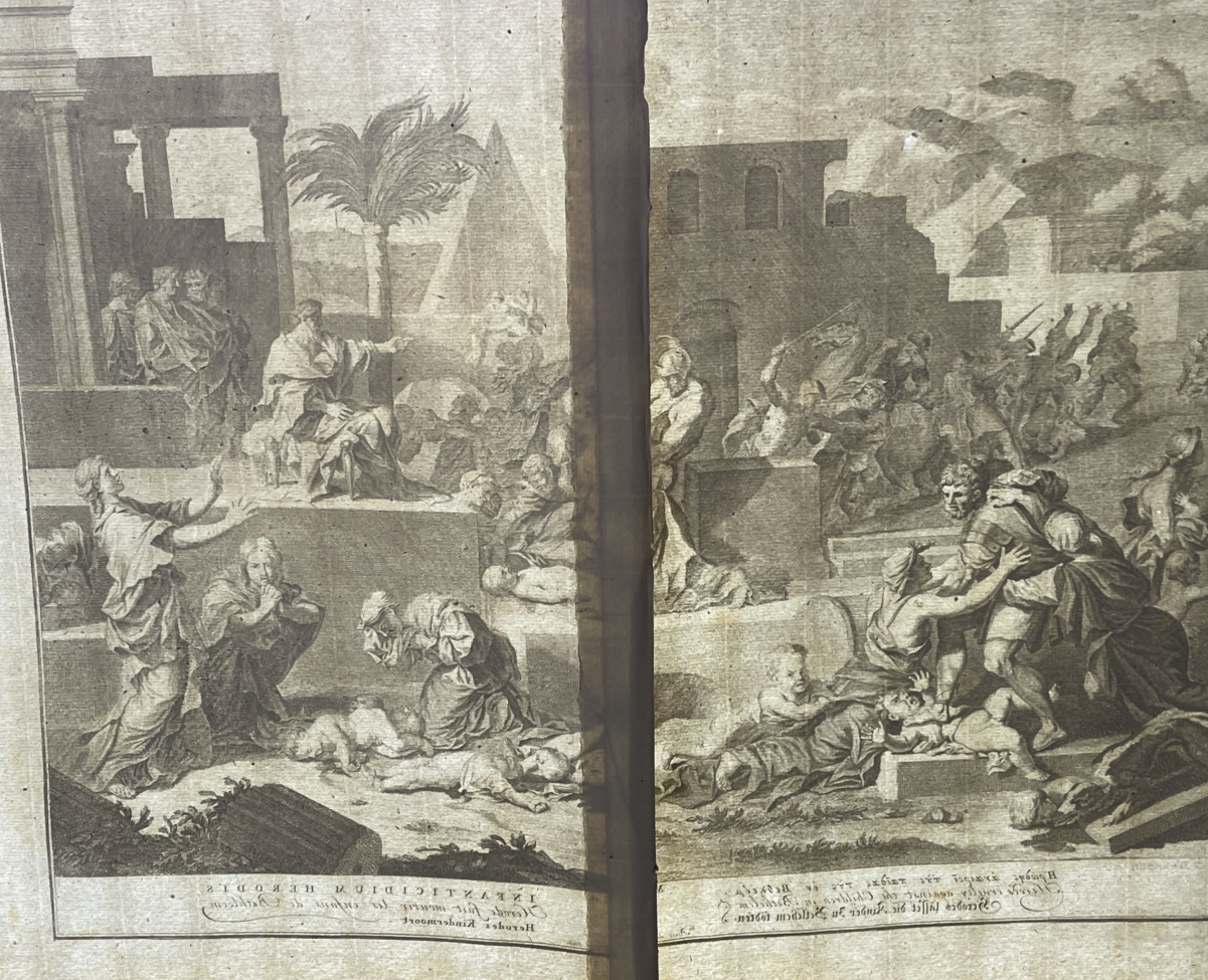 Hérode Ier massacre des innocents de Bethléem Engraving Bernard Picart 1728 – Image 3