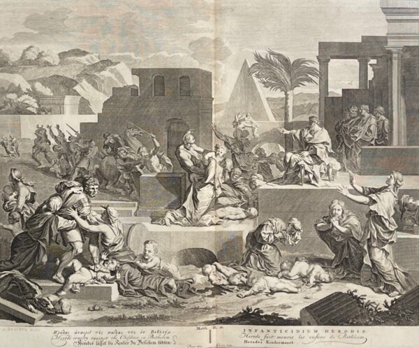 Hérode Ier massacre des innocents de Bethléem Engraving Bernard Picart 1728