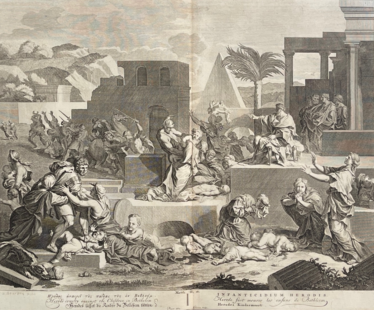 Hérode Ier massacre des innocents de Bethléem Engraving Bernard Picart 1728