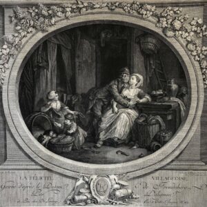 La Félicité Villageoise 1784 Engraving Jean-Louis Delignon d’après Freudeberg