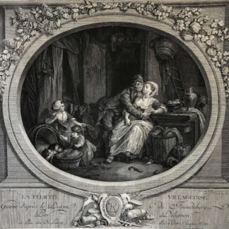La Félicité Villageoise 1784 Engraving Jean-Louis Delignon d’après Freudeberg