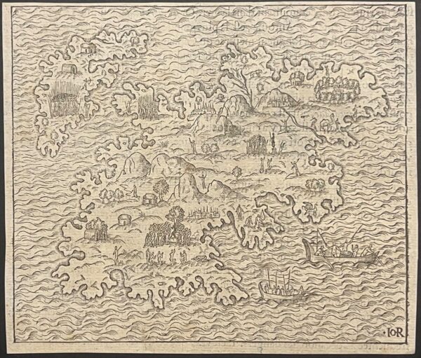 Madagascar 1575 Map André Thevet Woodcut Cosmographie Universelle Early Africa