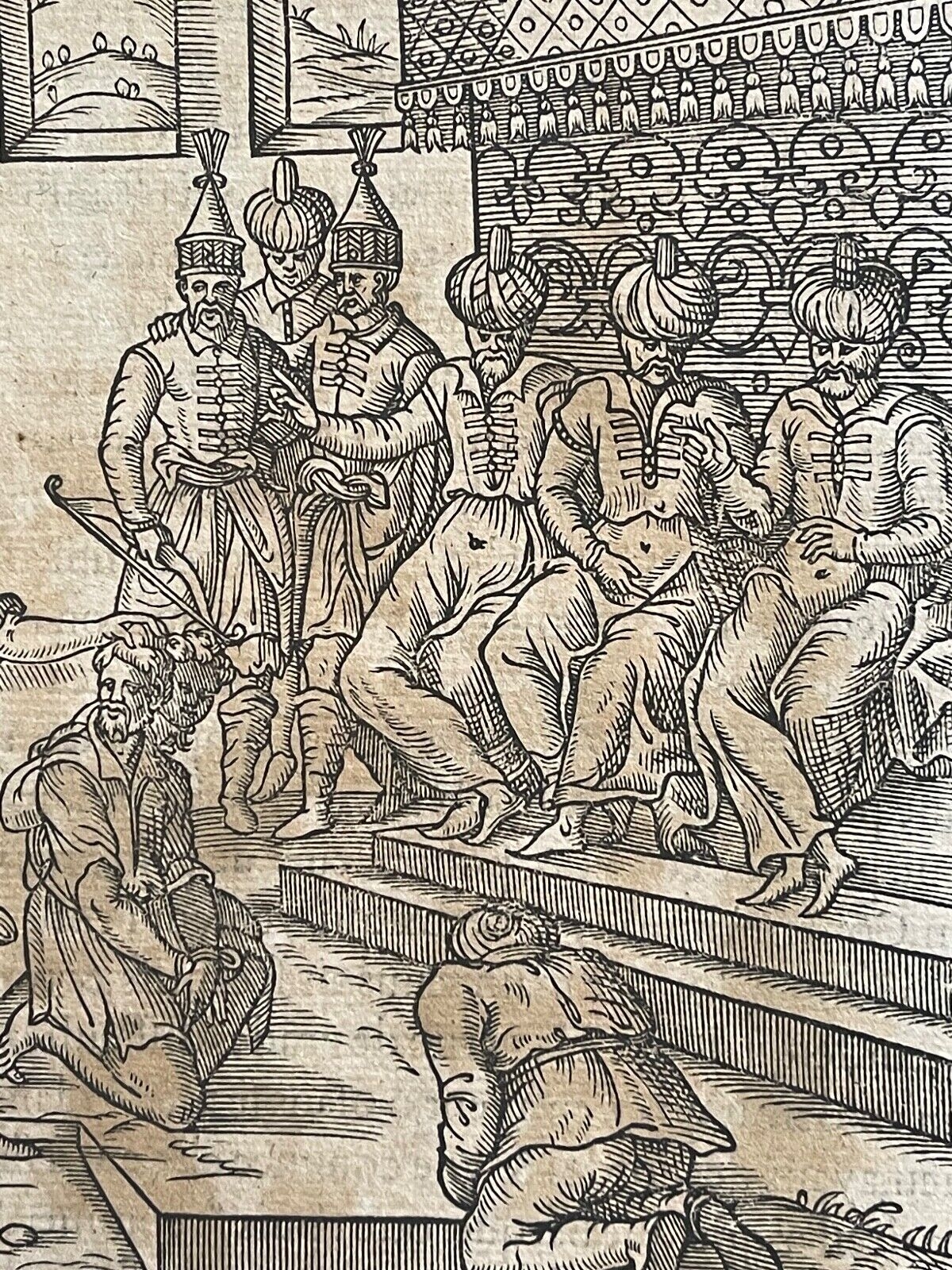 Ottoman Empire André Thevet 1575 Woodcut Christian Slaves Turkey Engraving – Image 4