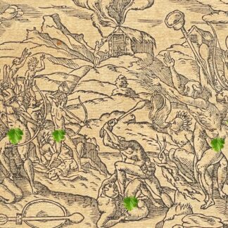 Brésil Engraving Xylographique de 1575 Tupinamba Cannibales André Thevet