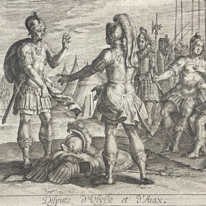 Antonio Tempesta 1555-1630 Dispute Ulysse et Ajax 1619 Guerre de Troie Engraving