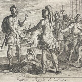 Antonio Tempesta 1555-1630 Dispute Ulysse et Ajax 1619 Guerre de Troie Engraving