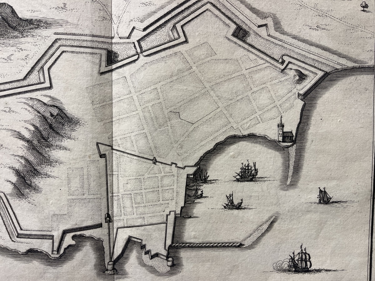 Saint-Tropez 1655 carte originale de Mathieu Mérian Provence France Engraving – Image 3