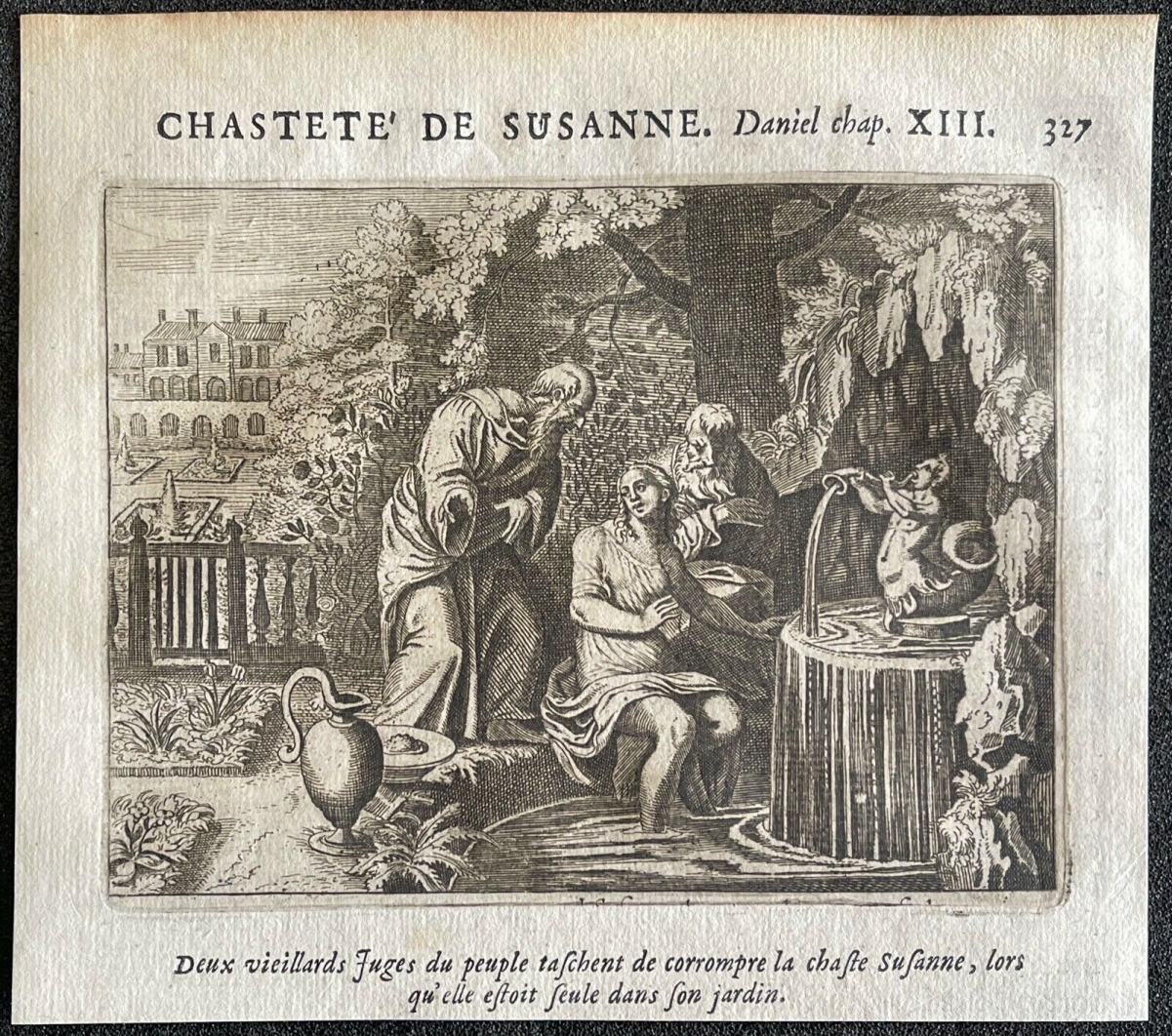 Suzanne et les vieillards du temple d'après Matthäus MERIAN (1593-1650) XVII – Image 2