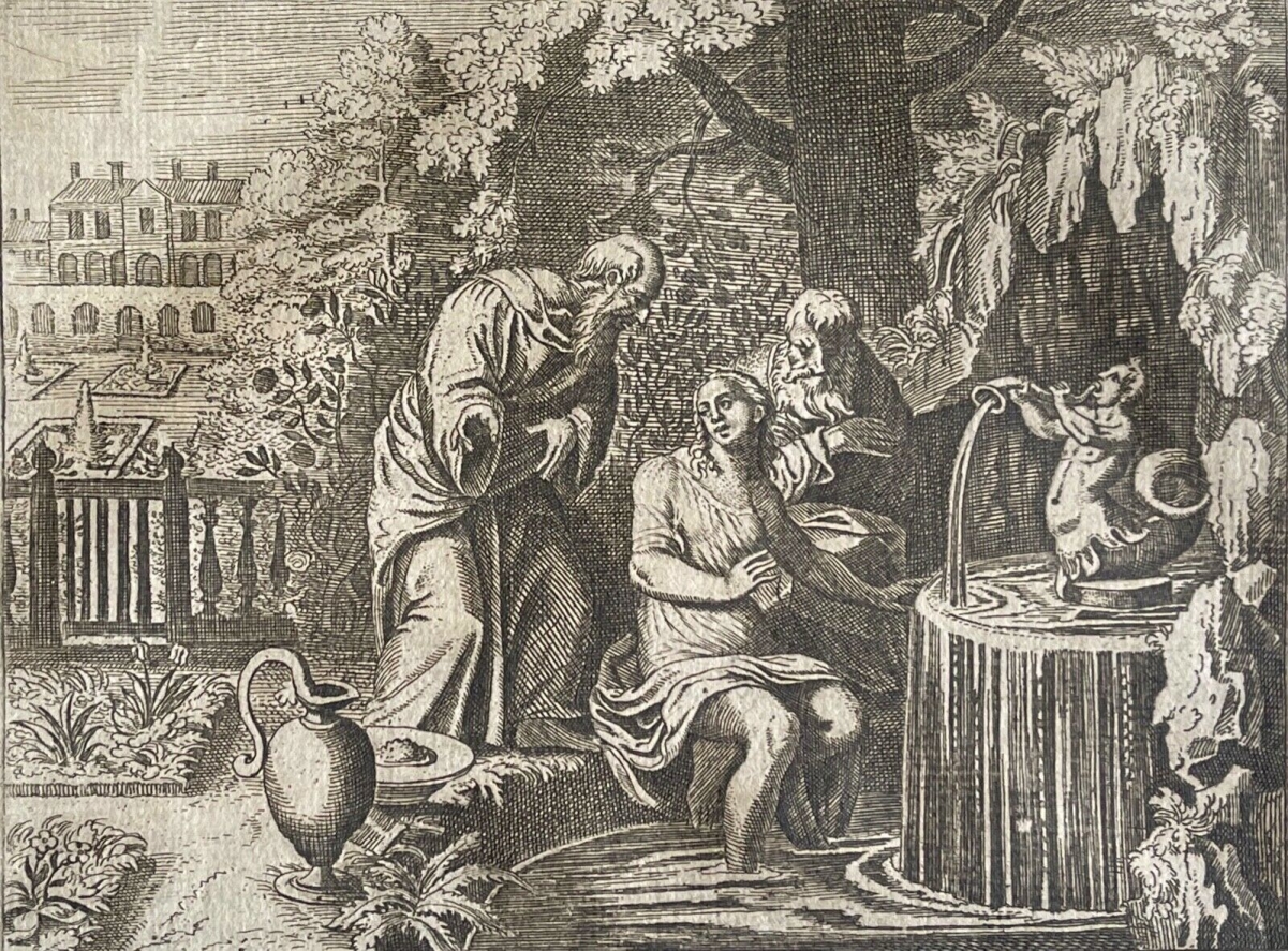 Suzanne et les vieillards du temple d'après Matthäus MERIAN (1593-1650) XVII
