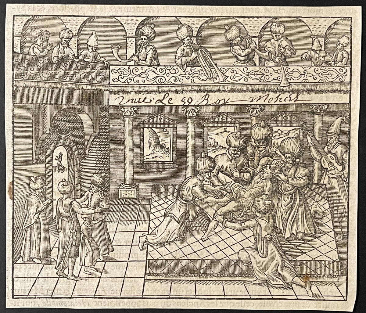 Tamerlane Circumcision Scene Woodcut 1575 André Thevet Ottoman Mongol Court – Image 2