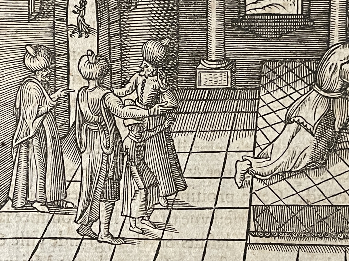 Tamerlane Circumcision Scene Woodcut 1575 André Thevet Ottoman Mongol Court – Image 4