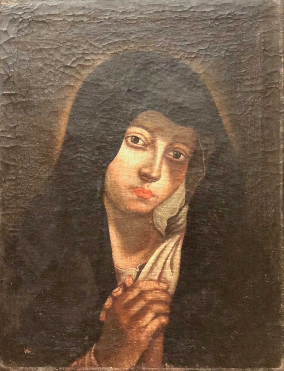 Vierge de douleur huile sur toile XVIIe siècle école italienne Mater Dolorosa