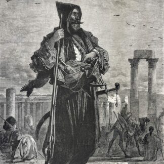 1864 French Engraving Syrian Kawas (Gowass) after Carl Haag Orientalist Syrie
