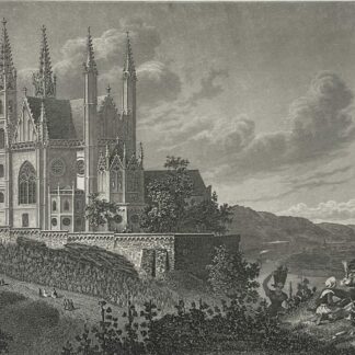 Apolinaris Kirche Germany c1850 Antique Engraving Rhine Church Rhein Allemagne