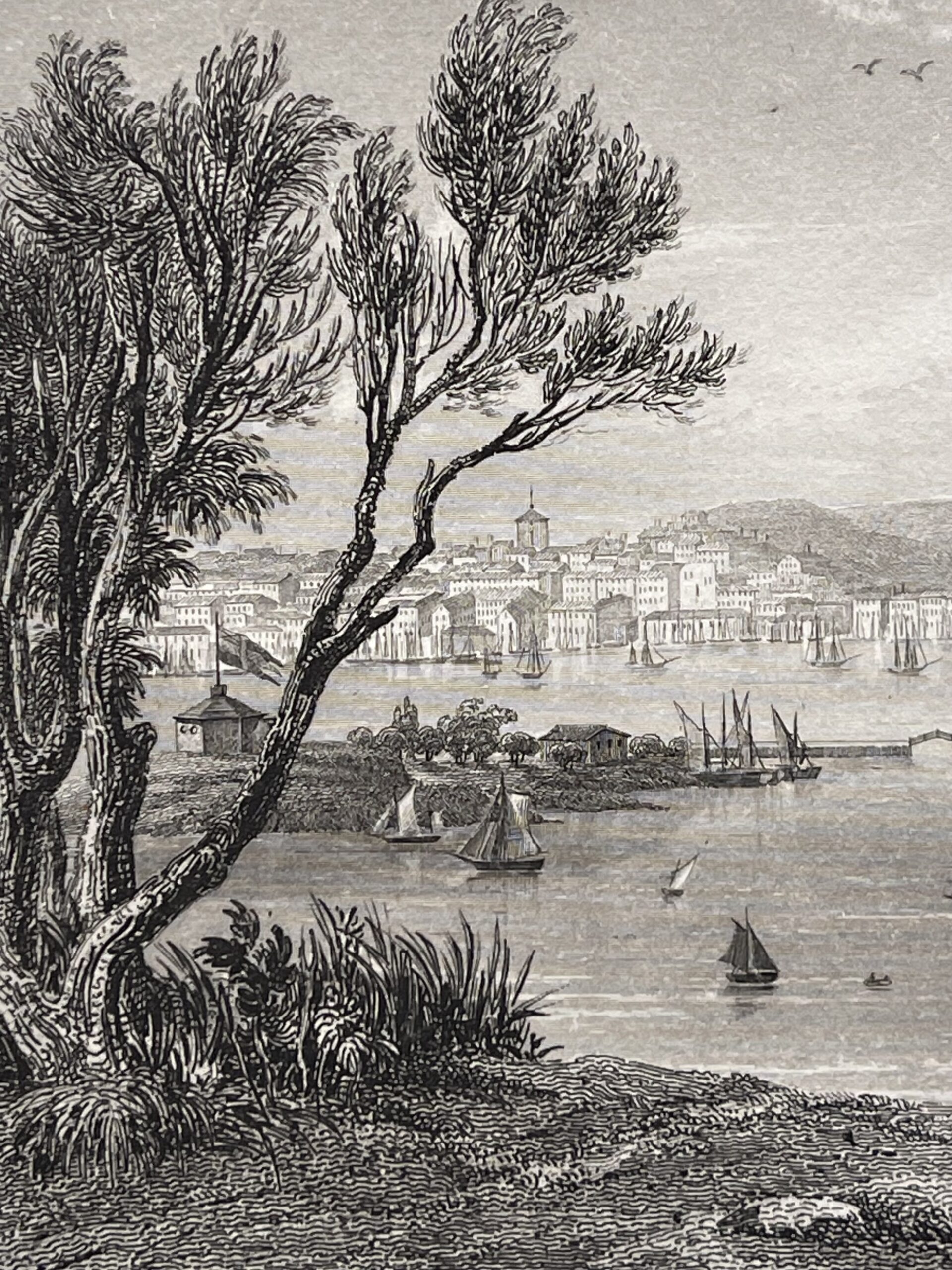 Stockholm Sweden Harbour Antique Engraving 1843 by Rouargue Suède – Image 5