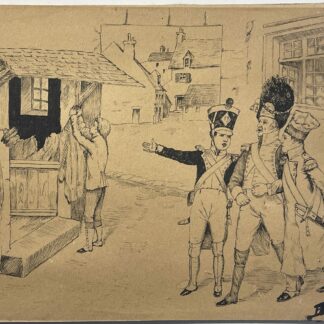 Napoléon Napoleonic 17th Light Infantry Soldiers Drawing Signed Monogram
