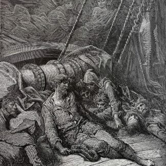 1876 Gustave Doré Antique Engraving Ancient Mariner Two Voices in the Air Marin