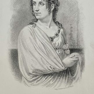 Joséphine de Beauharnais Portrait Engraving after Appiani, Napoleon empire 1867