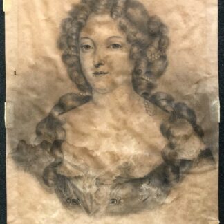 Madame de Montespan Portrait on Parchment Drawing Versailles Louis XIV France
