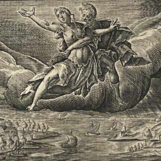 The Abduction of Orithyia by Boreas Antique Engraving after Ovid's 1622