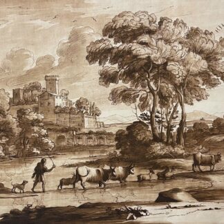 Claude Lorrain The Herdsman with his Cattle Berger troupeau 1775 graveur Earlom