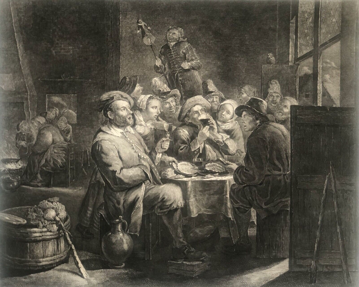1766 Jacques Claude Danzel after Gillis van Tilborgh "A la Santé du Roi" – Image 7