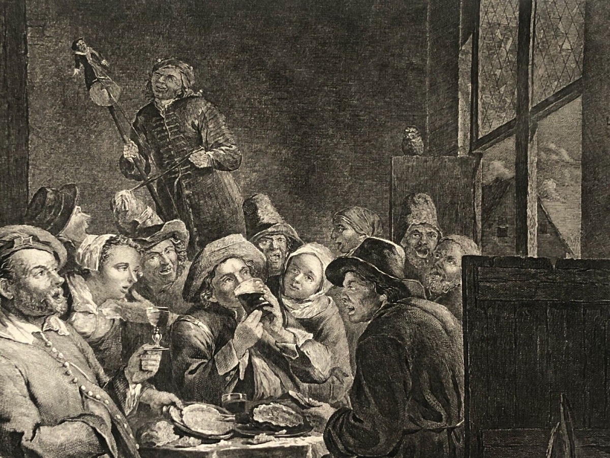 1766 Jacques Claude Danzel after Gillis van Tilborgh "A la Santé du Roi" – Image 5