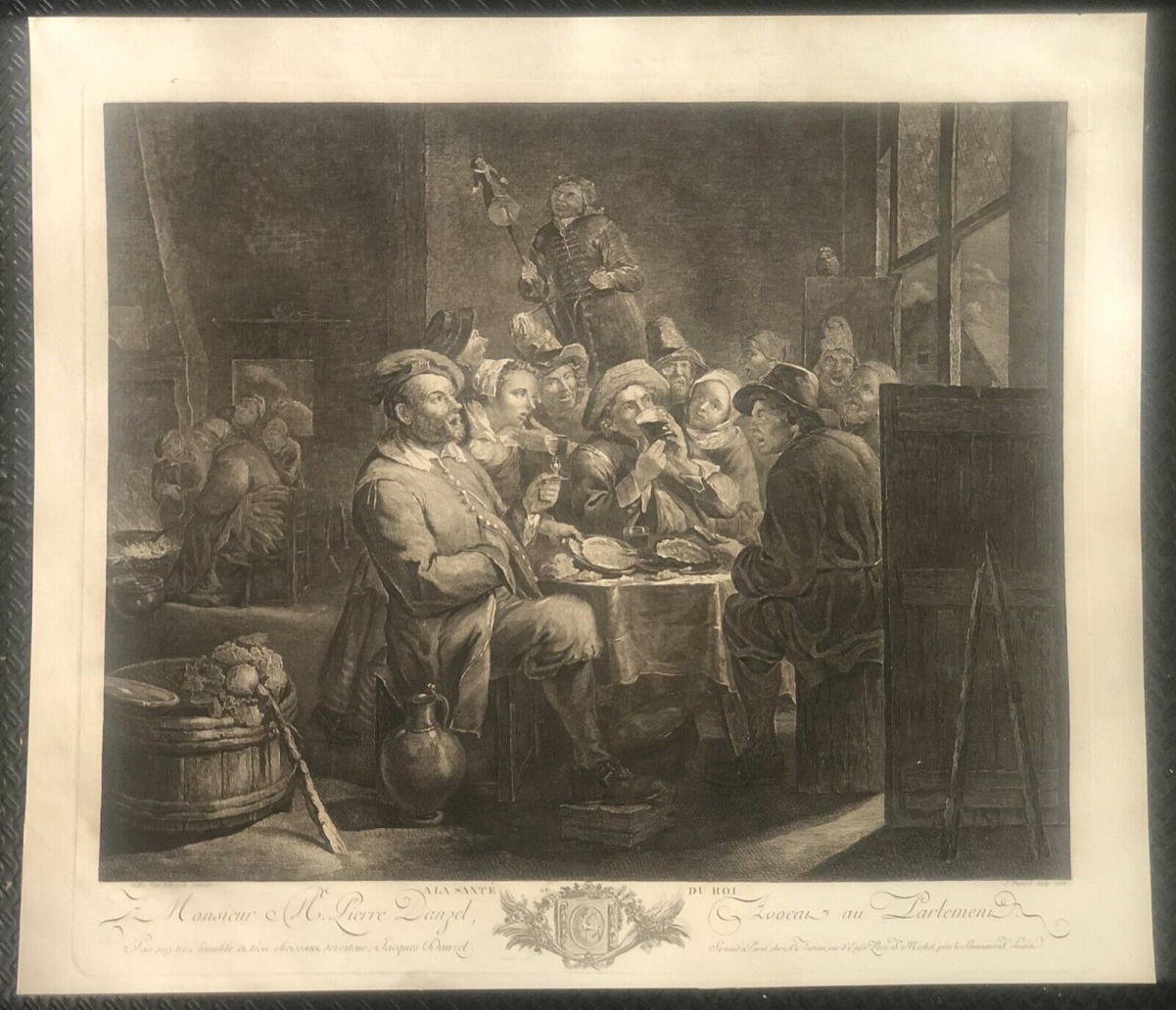 1766 Jacques Claude Danzel after Gillis van Tilborgh "A la Santé du Roi" – Image 2