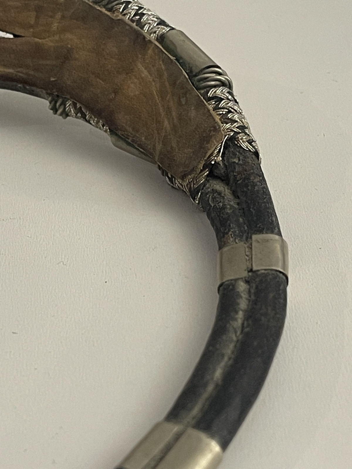 Touareg Silver & Leather Ethnic Choker Necklace African Tribal Jewelry XX – Image 2