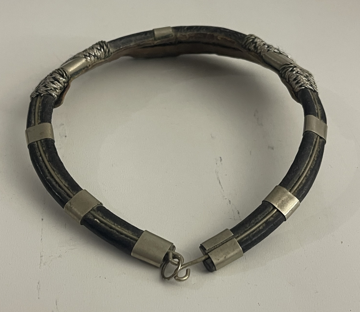 Touareg Silver & Leather Ethnic Choker Necklace African Tribal Jewelry XX – Image 9