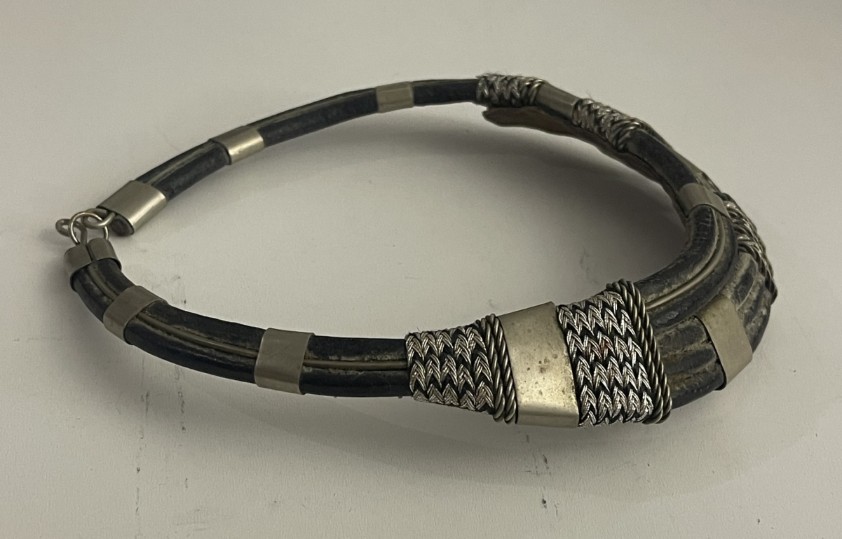 Touareg Silver & Leather Ethnic Choker Necklace African Tribal Jewelry XX – Image 8
