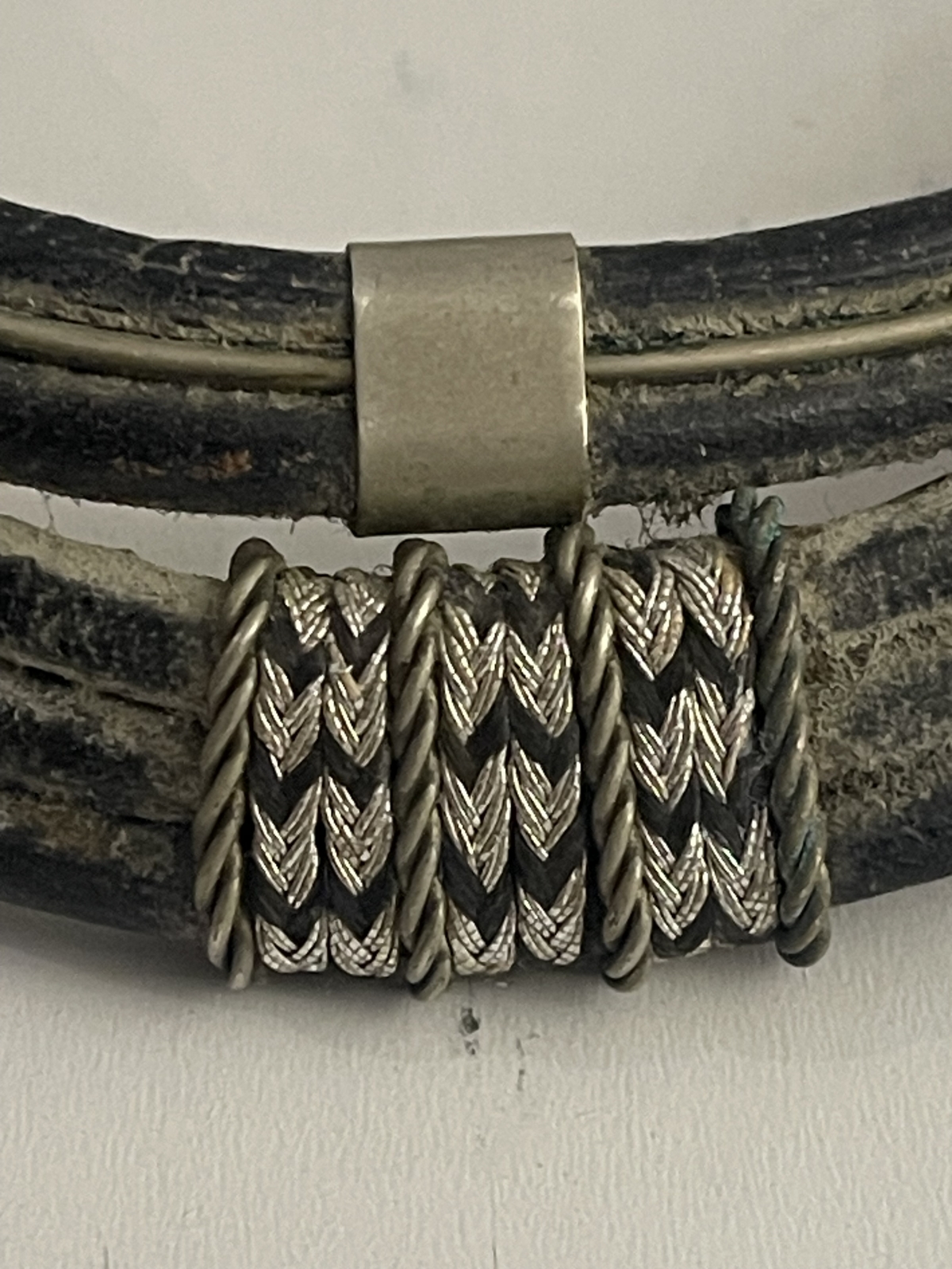 Touareg Silver & Leather Ethnic Choker Necklace African Tribal Jewelry XX – Image 7