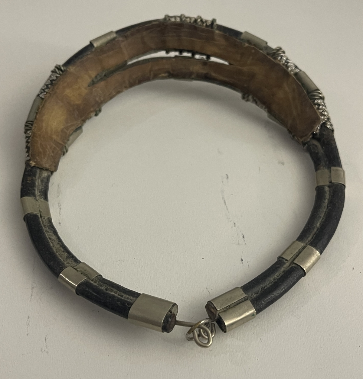 Touareg Silver & Leather Ethnic Choker Necklace African Tribal Jewelry XX – Image 6