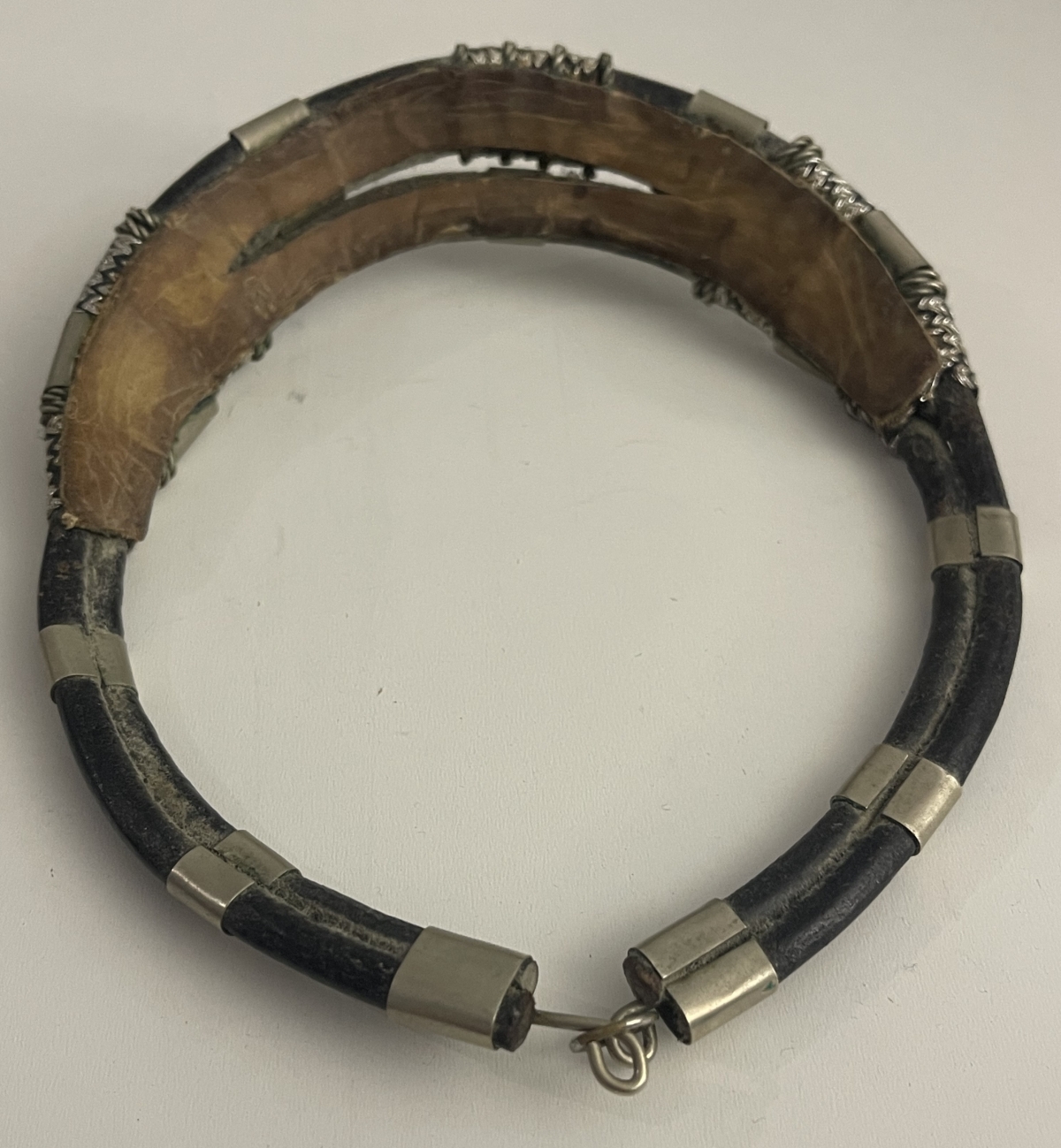 Touareg Silver & Leather Ethnic Choker Necklace African Tribal Jewelry XX – Image 5