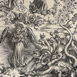Albrecht Durer Seven Headed Dragon Apocalypse Facsimile c 1900 Woodcut Print