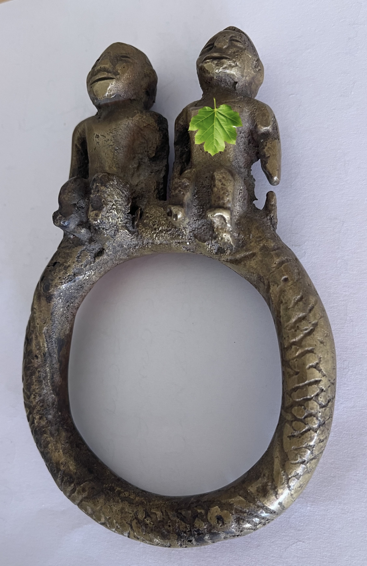 Vili Twin Fertility Ring Bronze Congo African Tribal Art Twin Birth Ceremony 20th C – Image 3