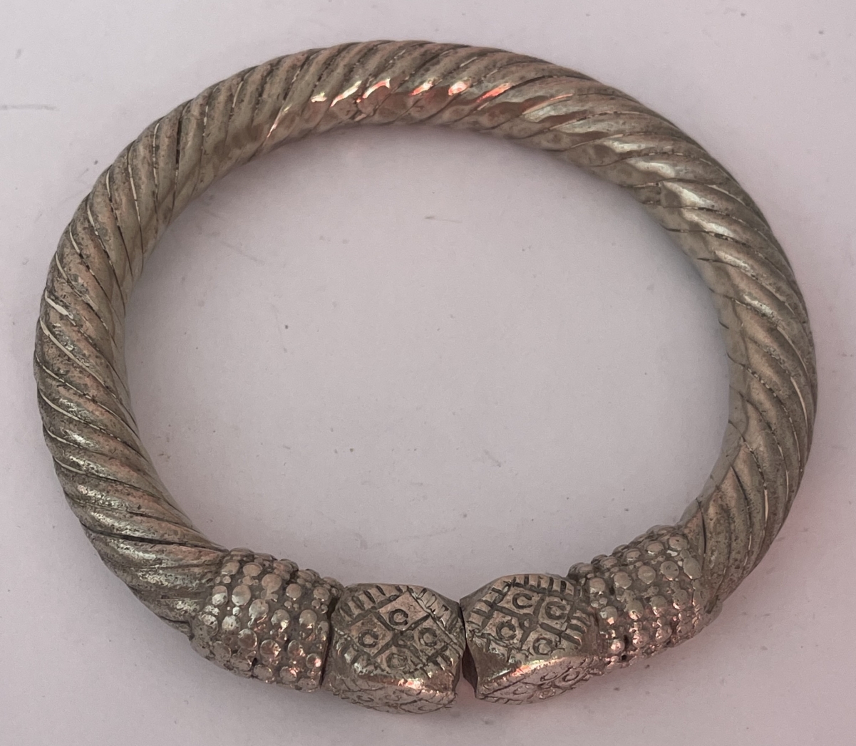 Antique Yemen Taiz Silver Tribal Bracelet Heavy Bedouin Jewelry 304g