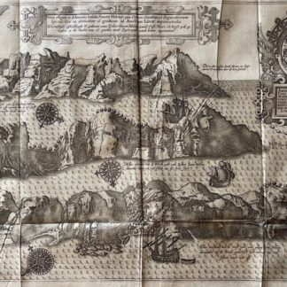 1598 Saint Helena Island Map Jan Huygen van Linschoten Original Engraving Rare