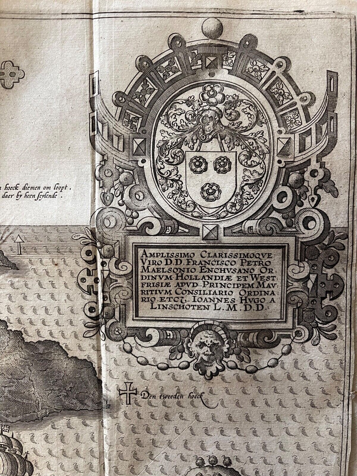 1598 Saint Helena Island Map Jan Huygen van Linschoten Original Engraving Rare – Image 14