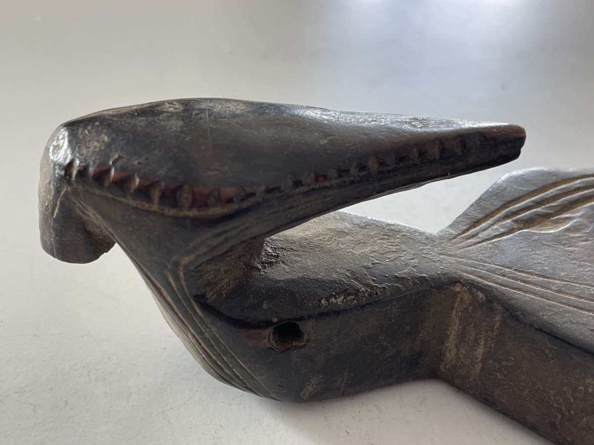 Antique Baoulé Zoomorphic Bird Loom Pulley Bracket, Ivory Coast African Tribal Art – Image 8