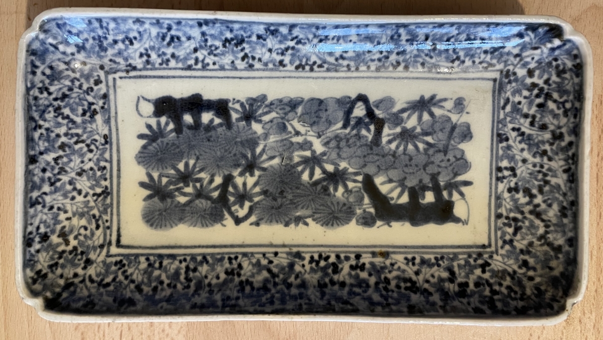 Coupelle Sometsuke rectangulaire Arita Japon Edo XVII XVIII Japan Asie – Image 8