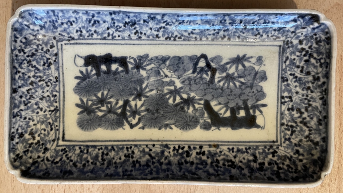 Coupelle Sometsuke rectangulaire Arita Japon Edo XVII XVIII Japan Asie