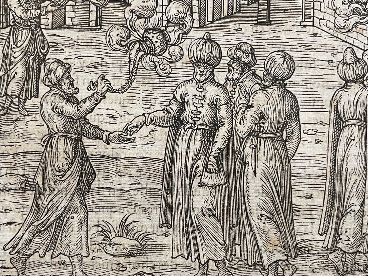 André Thevet Egypt Incense Ceremony c1575 Antique Woodcut Renaissance Print – Image 7