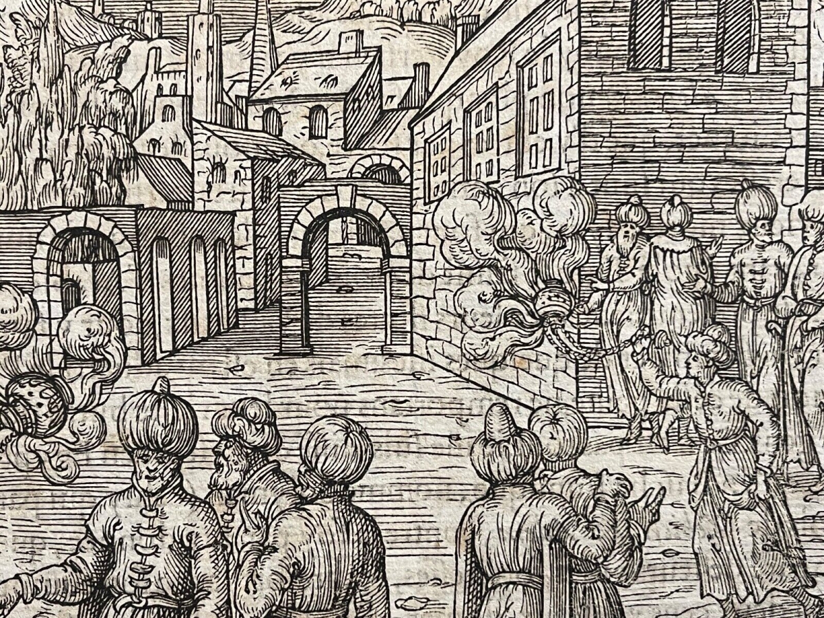 André Thevet Egypt Incense Ceremony c1575 Antique Woodcut Renaissance Print – Image 5