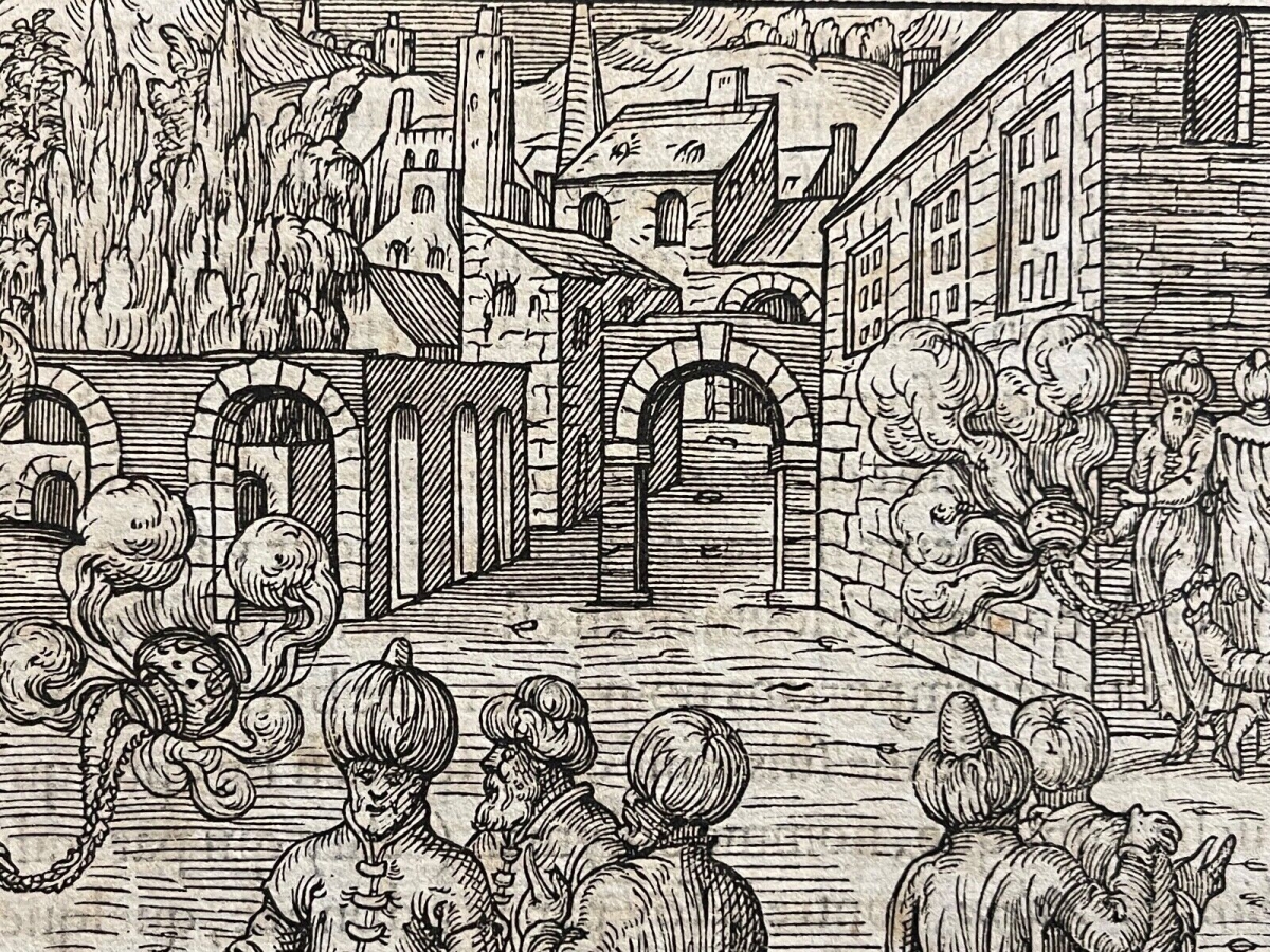 André Thevet Egypt Incense Ceremony c1575 Antique Woodcut Renaissance Print – Image 3