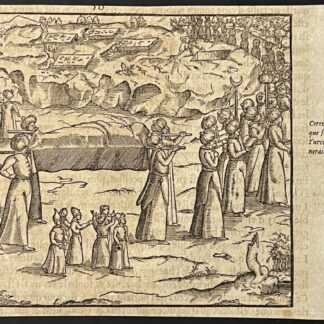 Turkey Funeral Procession 1575 -Original Woodcut André Thevet 1504-1592 Ottoman